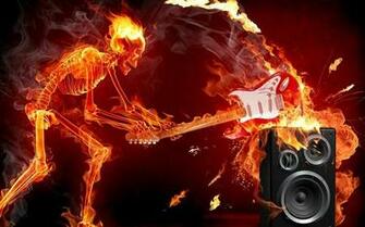 Son Rock Guitare Feu Musique Amateurs Fond D Cran