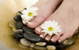 Wallpaper Spa Pedicure Flowers Stones