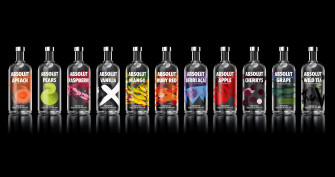 Bottles Drink Alcohol Vodka Brand Absolut Caffeine