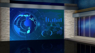 News Broadcast Tv Studio Green Screen Background Loopable