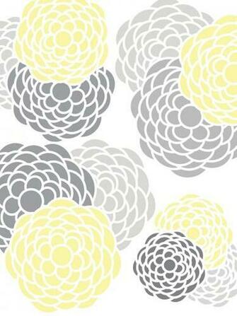 Gray Floral Wallpaper Grasscloth