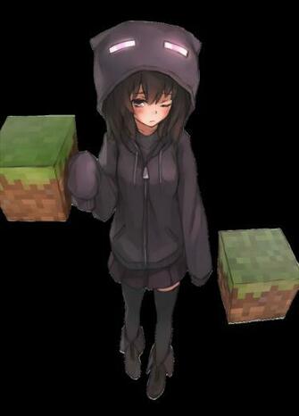 Minecraft Anime Girls Enderman Renders Games HD Wallpaper