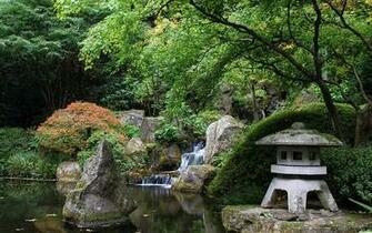 Portland Oregon Usa Garden Pond Stone Desktop Wallpaper World