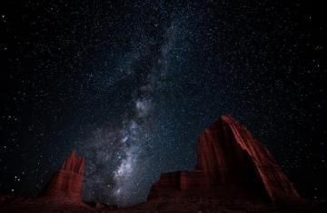 Landscape Nature Milky Way Starry Night Desert Erosion Hill
