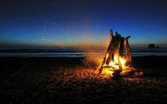 Fire Beach Night Timelapse Sparks Camp Camping Wallpaper