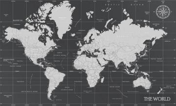 Minimalist World Map Wallpaper Mural Marmalade Art