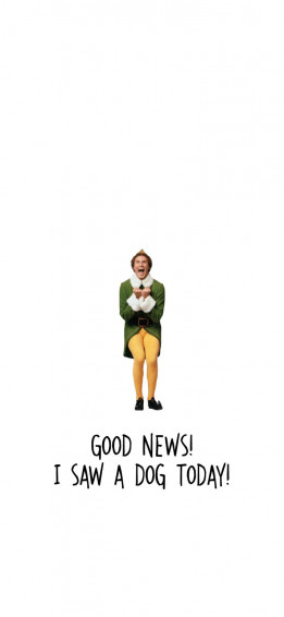 I Saw A Dog Today Elf iPhone Wallpaper Funny Christmas