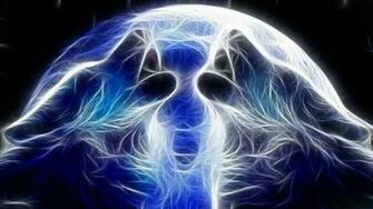 Blue Moon Fractalius Howling Wolf Wolves Wallpaper