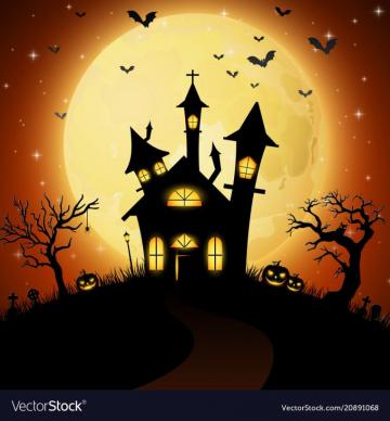 Halloween Background With Scary Church Royalty