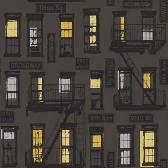 Rasch Portfolio New York Urban Motif Black Charcoal Silver Print
