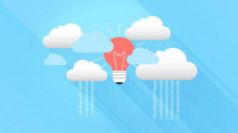 Orange Lightbulb Blue Sky Poster Design Wallpaper