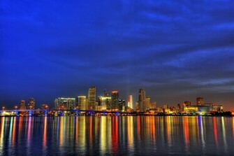 Downtown Miami Skyline At Dusk HD Wallpaper Advantage Destination