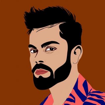 Virat Kohli Vector Captain Indian Cricket Cartoon Photo