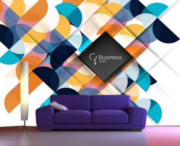 Multi Coloured Geometric Custom Photomural Wallpaper Dcwm000458