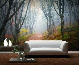 Into Mist Forest Nature Fog 3d Full Wall Mural Photo Wallpaper Home