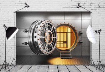 Buy Corfoto Bank Vault Backdrop Gold Door In Storage Wallpaper