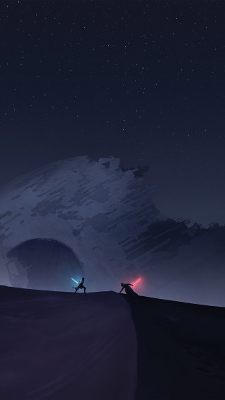 Rey Vs Kylo Ren Minimalist Star Wars The Rise Of Skywalker 4k