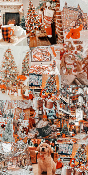 Christmas Collage Aesthetic Ideas Orange