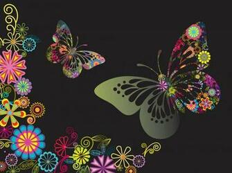 Colorful Flowers And Butterflies