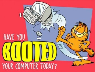 Garfield Boot Your Computer Slogan Wallpaper