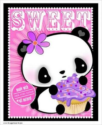 Cute Kawaii Pink Panda Cupcake Jpg Phone Wallpaper By Magicheart53
