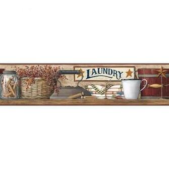 Country Laundry Wallpaper Border By York