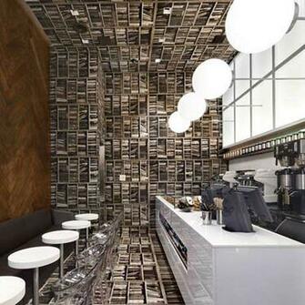 Interior Coffee Shop Design Library Wallpaper