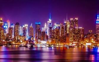 New York City Hudson River Lights Wallpaper