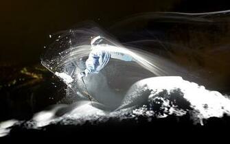 Ski Skiing Stop Action Snow Night Wallpaper Background