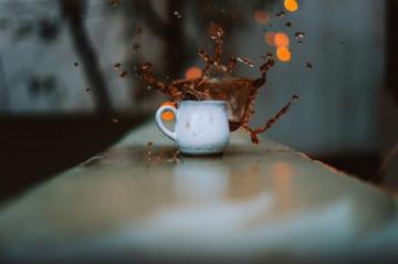 White Ceramic Teacup On Saucer Photo Cup