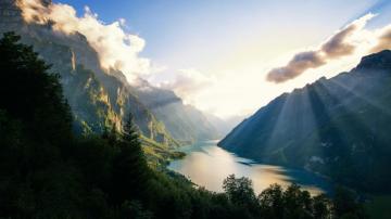 Wallpaper 4k Klontalersee Lake In Switzerland