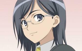 Anime Girl Brunette Glasses Grin Form Of Stock Photos