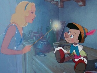 Wallpaper Description Of Blue Fairy Talking To Pinocchio