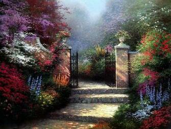 Charming Cottages Amp Gardens Thomas Kinkade Art Painting