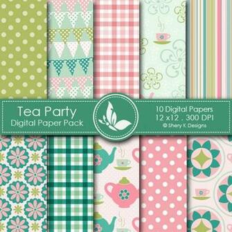 Tea Party Digital Papers Background