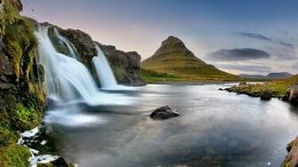 Iceland Eldfell The Volcano Waterfall High Definition Wallpaper