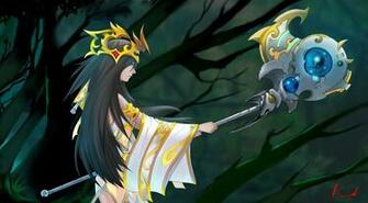 League Of Legends Janna Lol Girl Profile Staff Background Trees