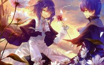 Boy And Girl In Flowers Wallpaper Anime