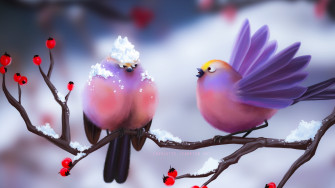 Cute Birds Artwork 4k Laptop Full HD 1080p Wallpaper