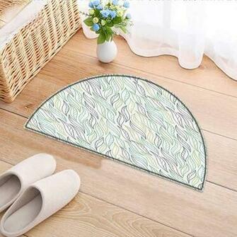 Amazon Semicircle Area Rug Carpet Ell Leaves White Background