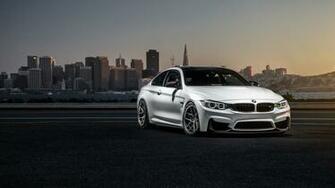 HD Background Bmw M4 F82 White Front Sportscar Sunset