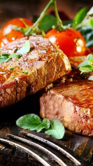 Wallpaper Beef Steak Food Cooking Grill Vegetables
