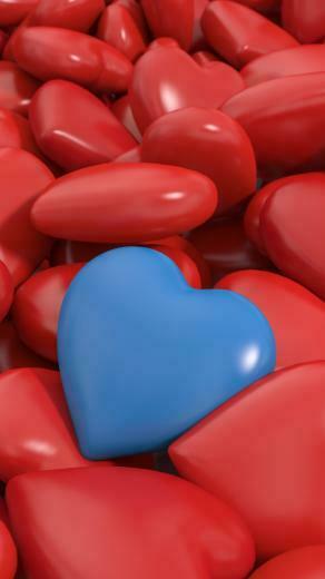 Wallpaper Heart Red Blue 3d iPhone 6s