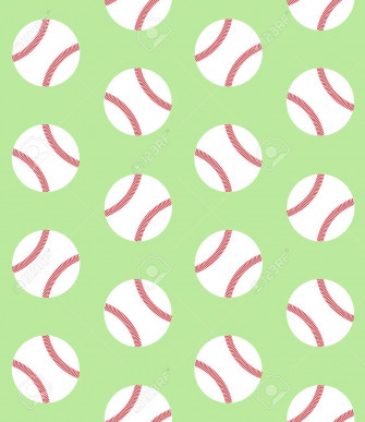 Vector Seamless Pattern Of Flat Cartoon Baseball