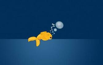 Wallpaper Bubbles Background Sleeping Goldfish Image For