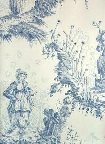 Fabric Wallpaper Toile