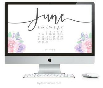 June Printable Calendar Desktop Wallpaper Bydawnnicole