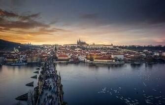 Wallpaper River Prague Czech Republic Vltava Charles Bridge
