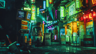 8k Wallpaper For Computer Futuristic Cyberpunk Street