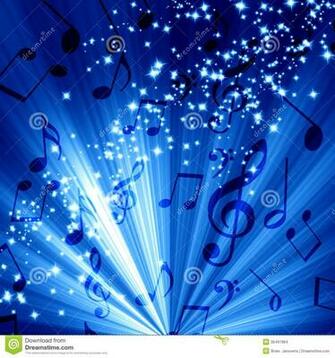 Blue Music Notes Wallpaper